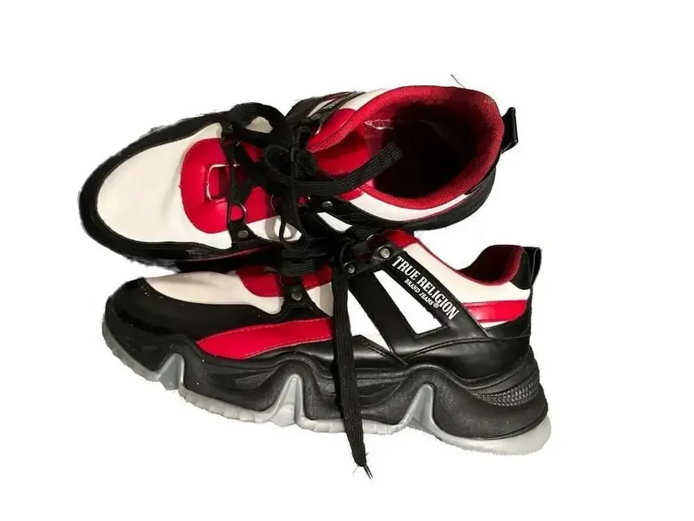 True Religion Kendall Men's Chunky Platform Sneakers Black/Red